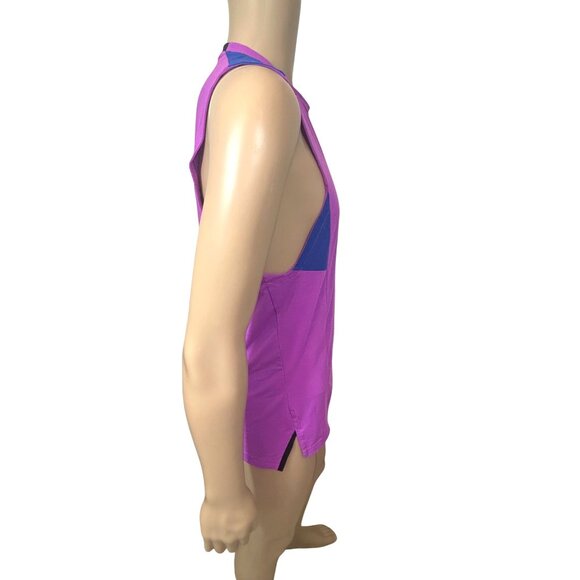 Adidas Men’s Training Tank Top Purple Blue S Logo Slim Activewear Gym Workout - Picture 3 of 15